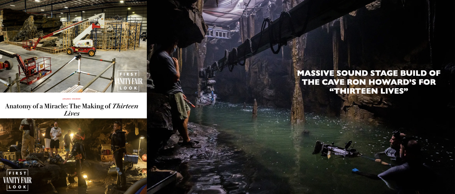 MASSIVE SOUND STAGE BUILD OF THE CAVE RON HOWARD’S FOR “THIRTEEN LIVES”
